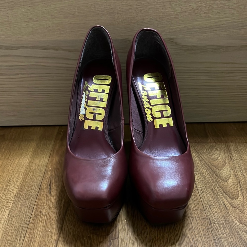 Top shop Office London Washed Berry High Heeled W5, 36, Run Small, w Platform